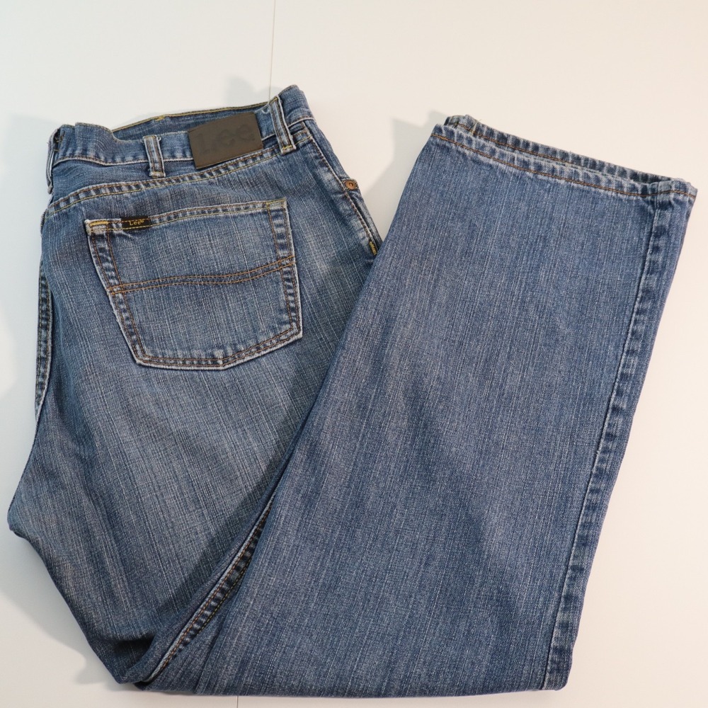 Lee Men's Relax Fit Straight Leg Jeans Blue Denim 38x30